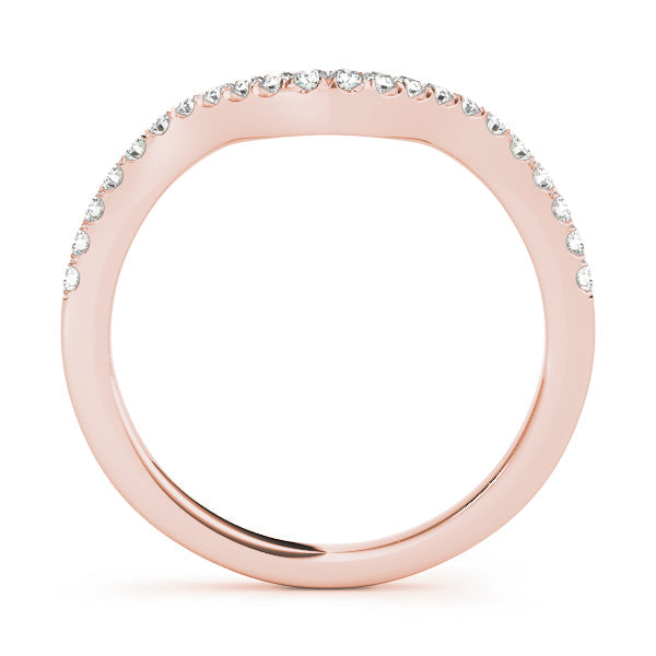 Curved Half Eternity Ring in Gold & Platinum