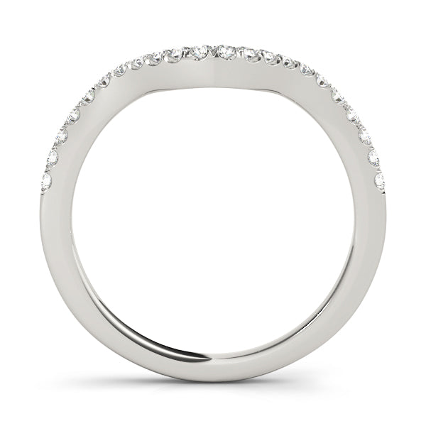 Curved Half Eternity Ring in Gold & Platinum