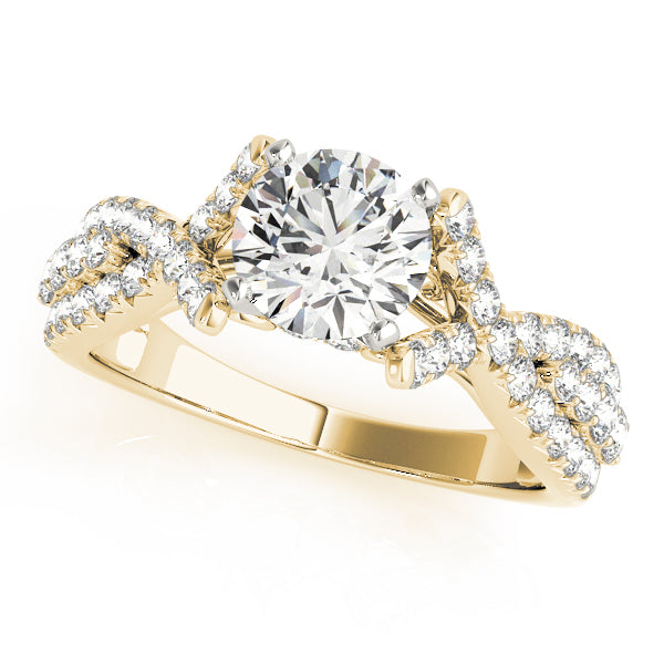 Couture Multi-Row Round Diamond Engagement Ring in 10K/14K gold and platinum with certified lab-grown or natural diamonds