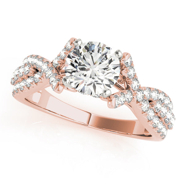 Couture Multi-Row Round Diamond Engagement Ring in 10K/14K gold and platinum with certified lab-grown or natural diamonds
