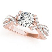 Couture Multi-Row Round Diamond Engagement Ring in 10K/14K gold and platinum with certified lab-grown or natural diamonds