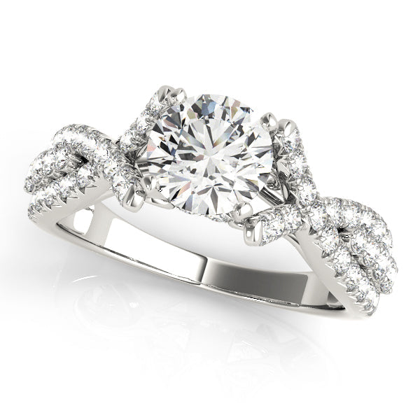 Couture Multi-Row Round Diamond Engagement Ring in 10K/14K gold and platinum with certified lab-grown or natural diamonds