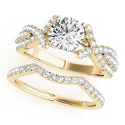 Couture Multi-Row Round Diamond Engagement Ring in 10K/14K gold and platinum with certified lab-grown or natural diamonds