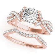 Couture Multi-Row Round Diamond Engagement Ring in 10K/14K gold and platinum with certified lab-grown or natural diamonds