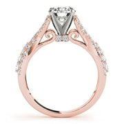Couture Multi-Row Round Diamond Engagement Ring in 10K/14K gold and platinum with certified lab-grown or natural diamonds