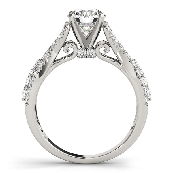 Couture Multi-Row Round Diamond Engagement Ring in 10K/14K gold and platinum with certified lab-grown or natural diamonds