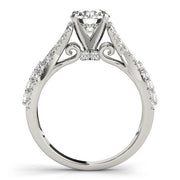 Couture Multi-Row Round Diamond Engagement Ring in 10K/14K gold and platinum with certified lab-grown or natural diamonds