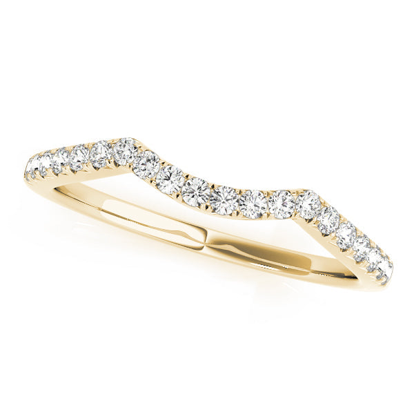 Split Prong Curved Half Eternity Ring in 10K/14K gold and platinum with certified lab-grown or natural diamonds