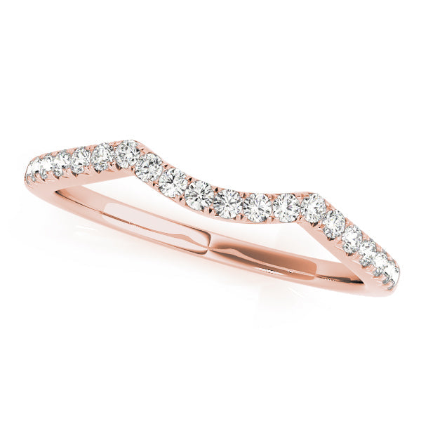 Split Prong Curved Half Eternity Ring in Gold & Platinum