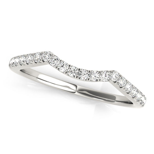 Split Prong Curved Half Eternity Ring in Gold & Platinum