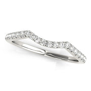 Split Prong Curved Half Eternity Ring in Gold & Platinum