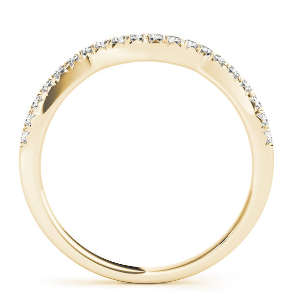 Split Prong Curved Half Eternity Ring in Gold & Platinum