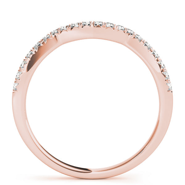 Split Prong Curved Half Eternity Ring in Gold & Platinum