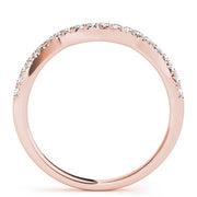 Split Prong Curved Half Eternity Ring in Gold & Platinum