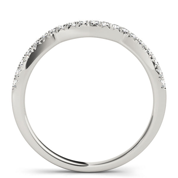 Split Prong Curved Half Eternity Ring in Gold & Platinum
