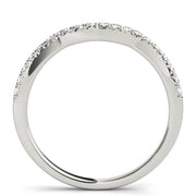 Split Prong Curved Half Eternity Ring in Gold & Platinum