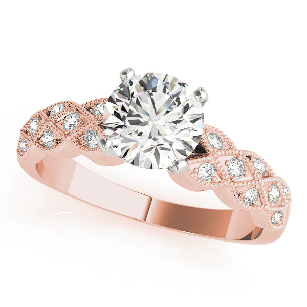 Romantic Multi-Row Round Diamond Engagement Ring in 10K/14K gold and platinum with certified lab-grown or natural diamonds