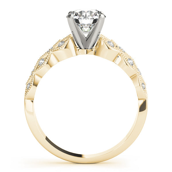 Romantic Multi-Row Round Diamond Engagement Ring in 10K/14K gold and platinum with certified lab-grown or natural diamonds