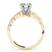 Romantic Multi-Row Round Diamond Engagement Ring in 10K/14K gold and platinum with certified lab-grown or natural diamonds