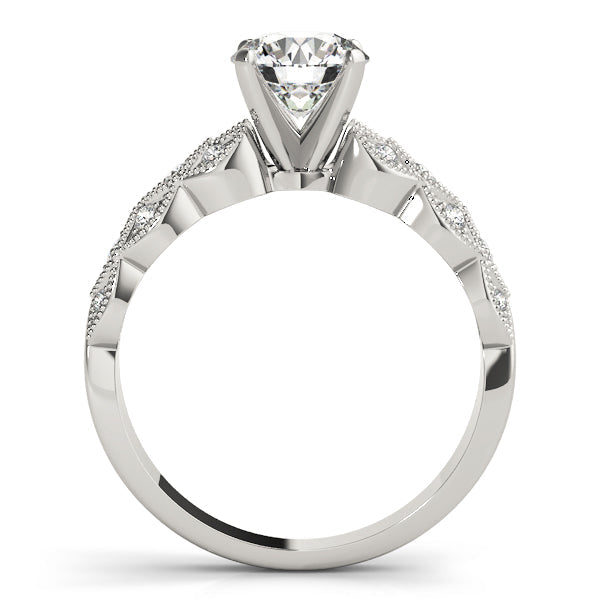 Romantic Multi-Row Round Diamond Engagement Ring in 10K/14K gold and platinum with certified lab-grown or natural diamonds