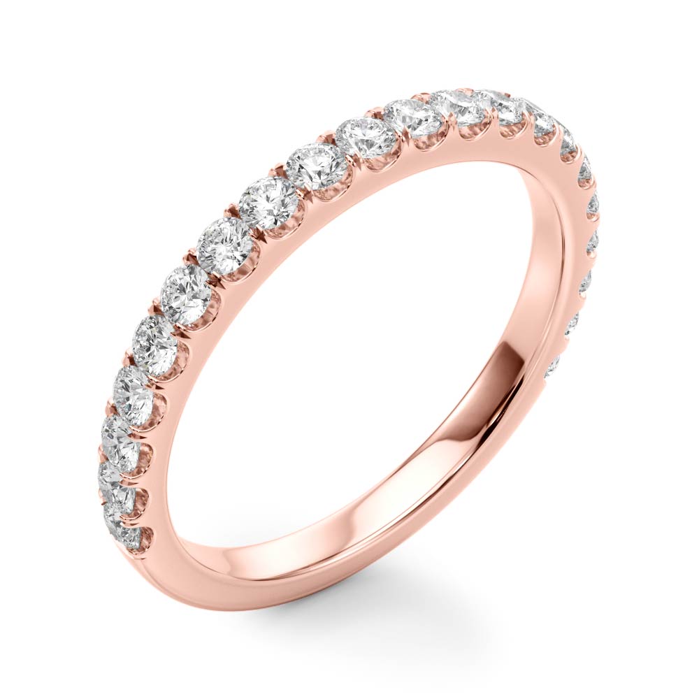 Split-Prong Half Eternity Ring in Gold & Platinum