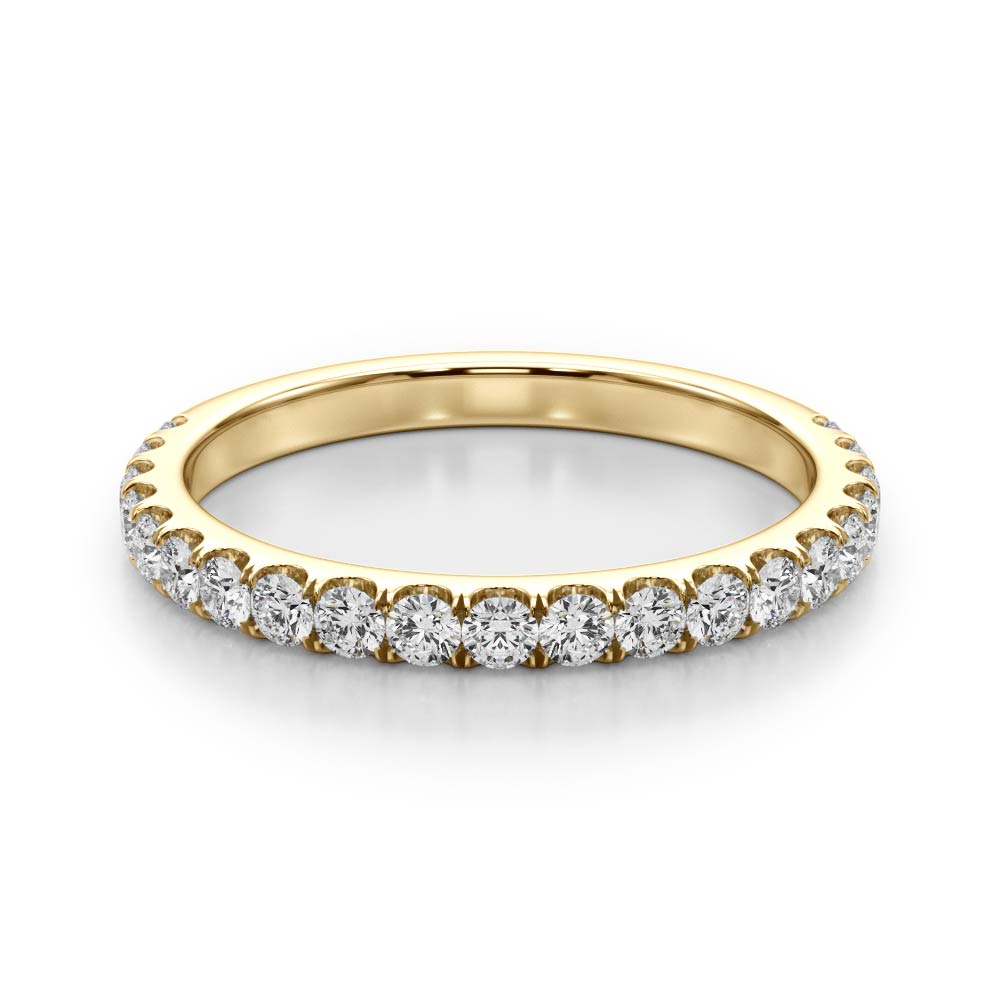 Split-Prong Half Eternity Ring in Gold & Platinum