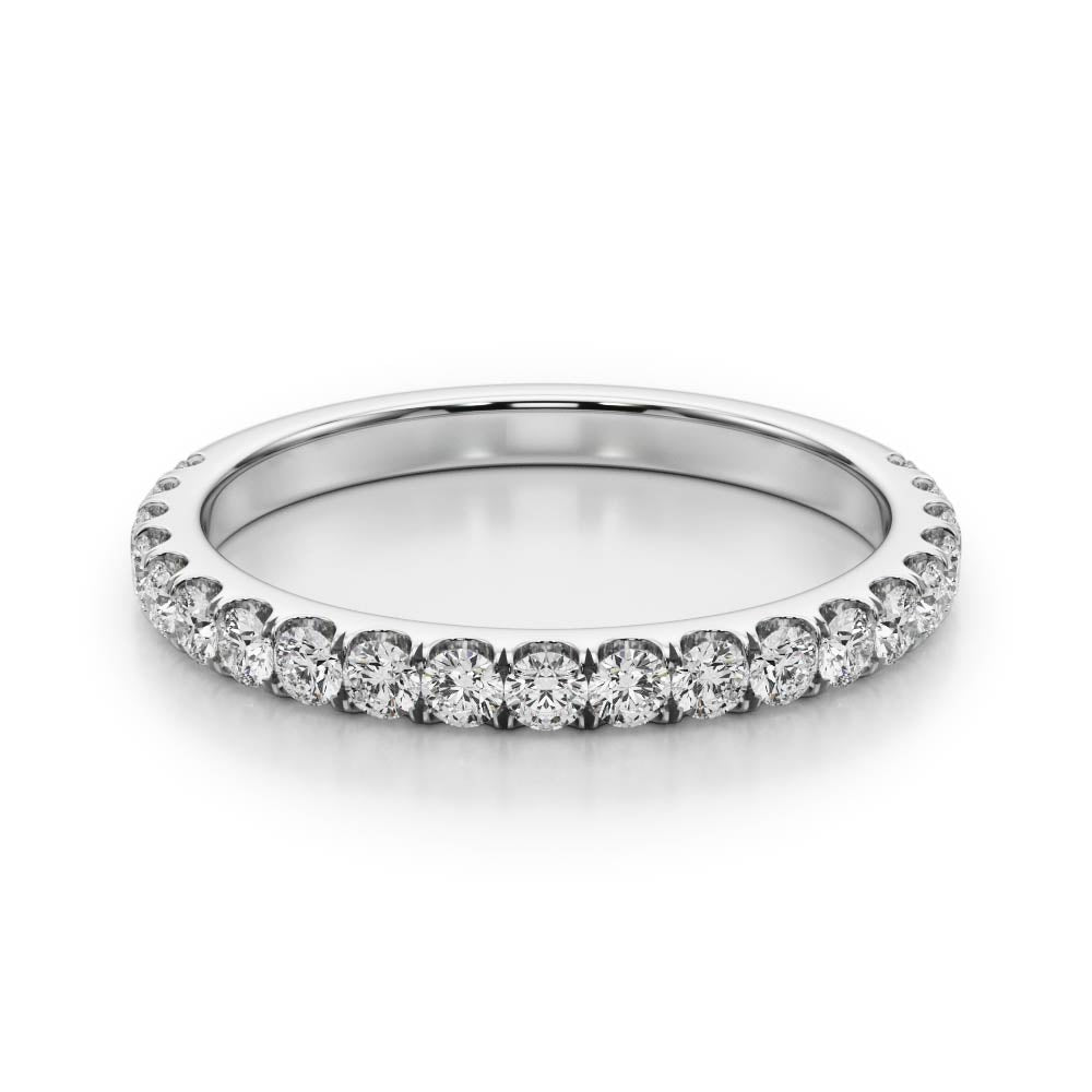 Split-Prong Half Eternity Ring in Gold & Platinum