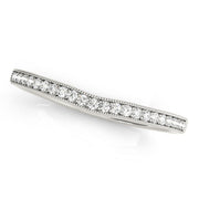 Single Row Milgrain Curved Half Eternity Ring in Gold & Platinum