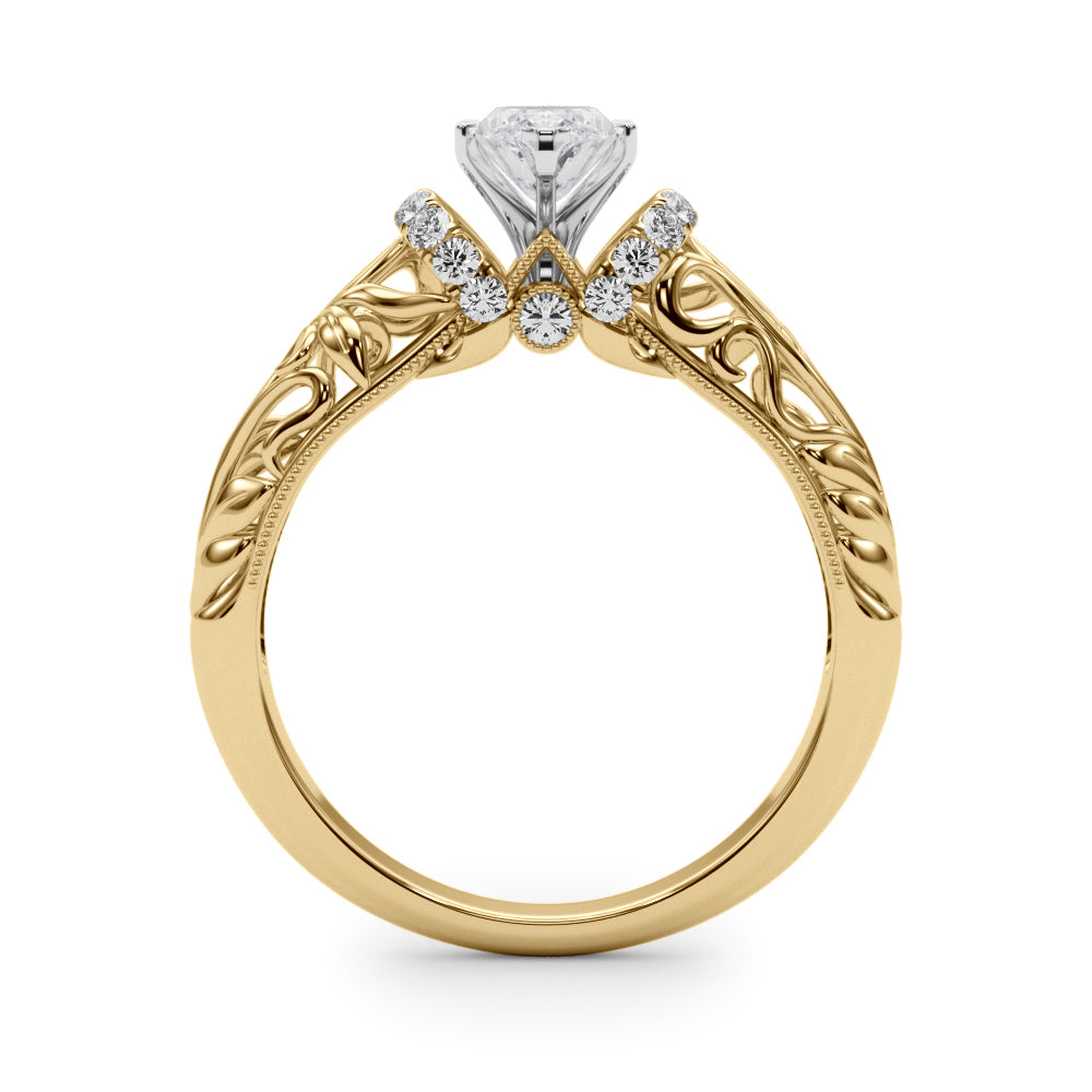 Celestial Remounts Any Shape Round Diamond Engagement Ring in 10K/14K gold and platinum with certified lab-grown or natural diamonds