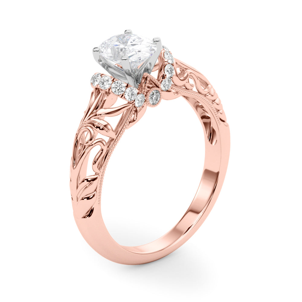 Celestial Remounts Any Shape Round Diamond Engagement Ring in 10K/14K gold and platinum with certified lab-grown or natural diamonds
