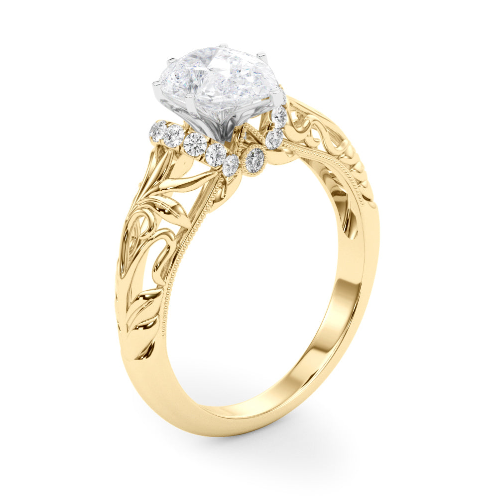 Celestial Remounts Any Shape Round Diamond Engagement Ring in 10K/14K gold and platinum with certified lab-grown or natural diamonds