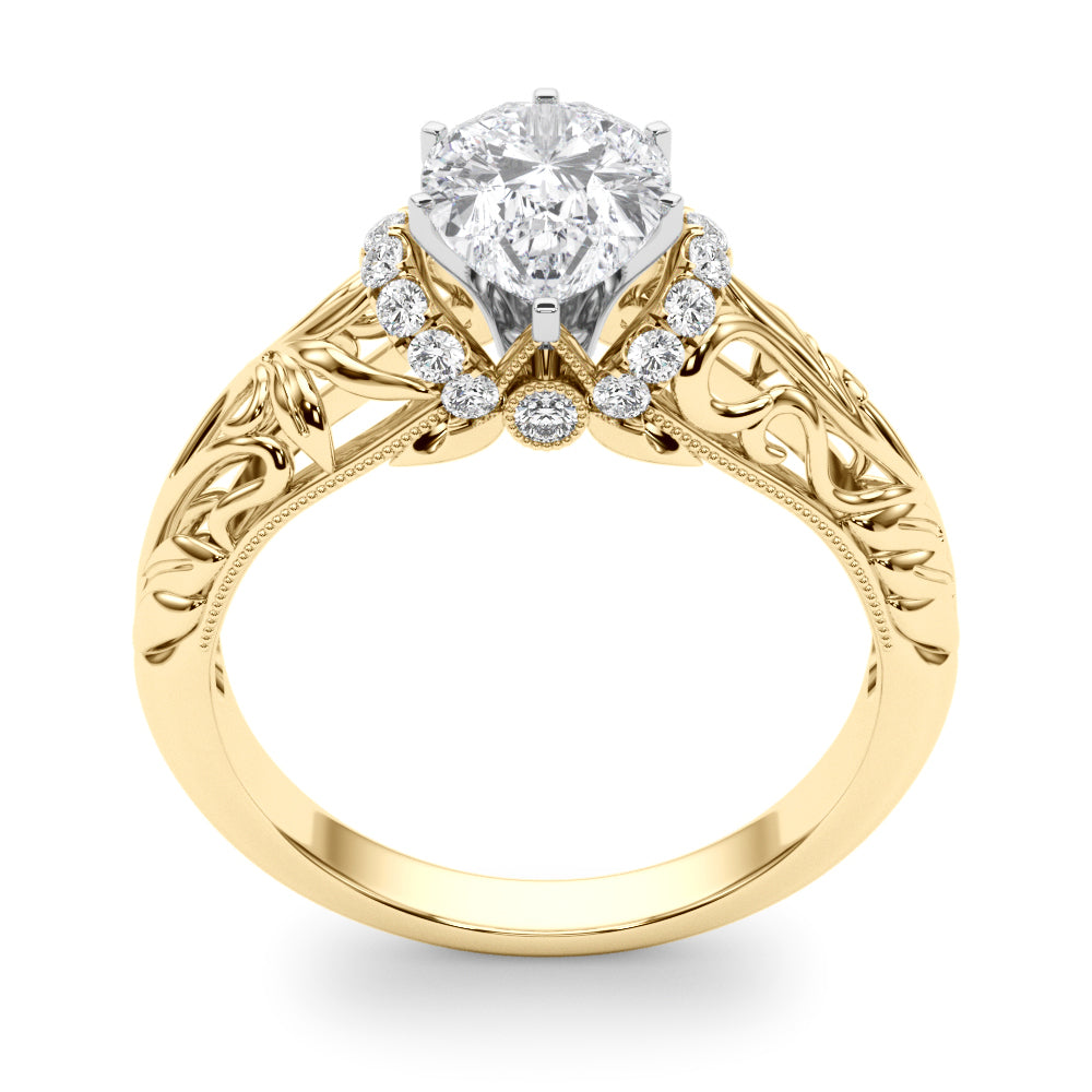 Celestial Remounts Any Shape Round Diamond Engagement Ring in 10K/14K gold and platinum with certified lab-grown or natural diamonds