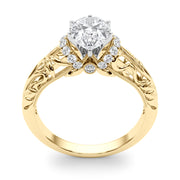 Celestial Remounts Any Shape Round Diamond Engagement Ring in 10K/14K gold and platinum with certified lab-grown or natural diamonds
