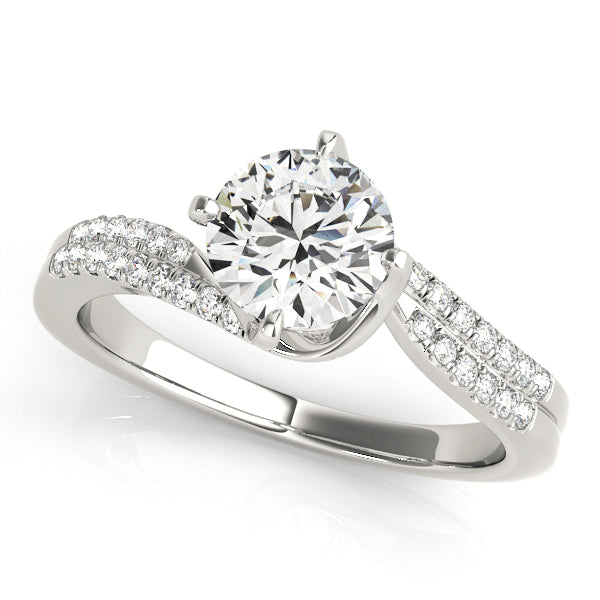 Statement New Bridal Round Diamond Engagement Ring in 10K/14K gold and platinum with certified lab-grown or natural diamonds