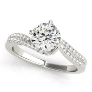Statement New Bridal Round Diamond Engagement Ring in 10K/14K gold and platinum with certified lab-grown or natural diamonds