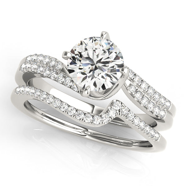 Statement New Bridal Round Diamond Engagement Ring in 10K/14K gold and platinum with certified lab-grown or natural diamonds