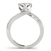 Statement New Bridal Round Diamond Engagement Ring in 10K/14K gold and platinum with certified lab-grown or natural diamonds