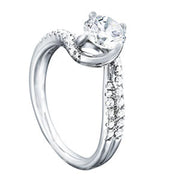 Statement New Bridal Round Diamond Engagement Ring in 10K/14K gold and platinum with certified lab-grown or natural diamonds