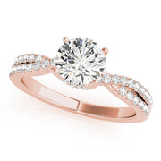 Crowned Engagment Rings Multi-Row Round Diamond Engagement Ring in 10K/14K gold and platinum with certified lab-grown or natural diamonds
