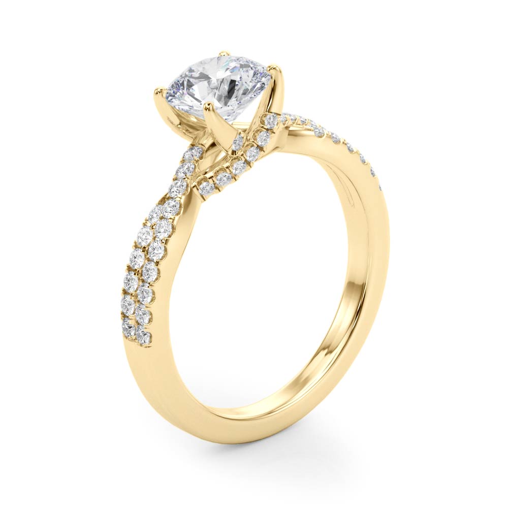 Crowned Engagment Rings Multi-Row Round Diamond Engagement Ring in 10K/14K gold and platinum with certified lab-grown or natural diamonds