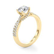 Crowned Engagment Rings Multi-Row Round Diamond Engagement Ring in 10K/14K gold and platinum with certified lab-grown or natural diamonds