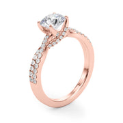 Crowned Engagment Rings Multi-Row Round Diamond Engagement Ring in 10K/14K gold and platinum with certified lab-grown or natural diamonds