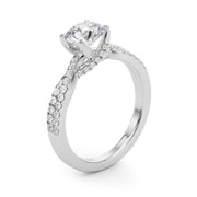 Crowned Engagment Rings Multi-Row Round Diamond Engagement Ring in 10K/14K gold and platinum with certified lab-grown or natural diamonds
