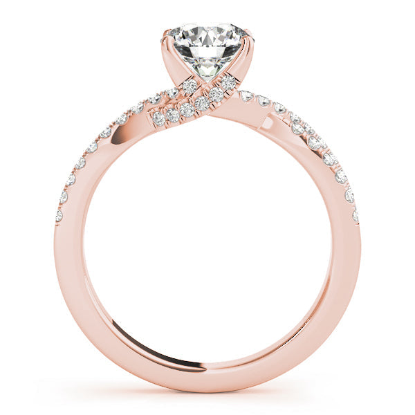 Crowned Engagment Rings Multi-Row Round Diamond Engagement Ring in 10K/14K gold and platinum with certified lab-grown or natural diamonds