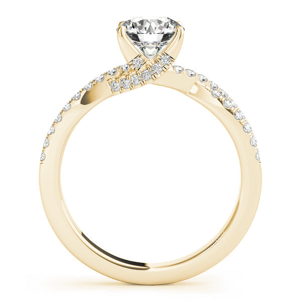 Crowned Engagment Rings Multi-Row Round Diamond Engagement Ring in 10K/14K gold and platinum with certified lab-grown or natural diamonds