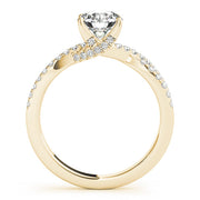 Crowned Engagment Rings Multi-Row Round Diamond Engagement Ring in 10K/14K gold and platinum with certified lab-grown or natural diamonds