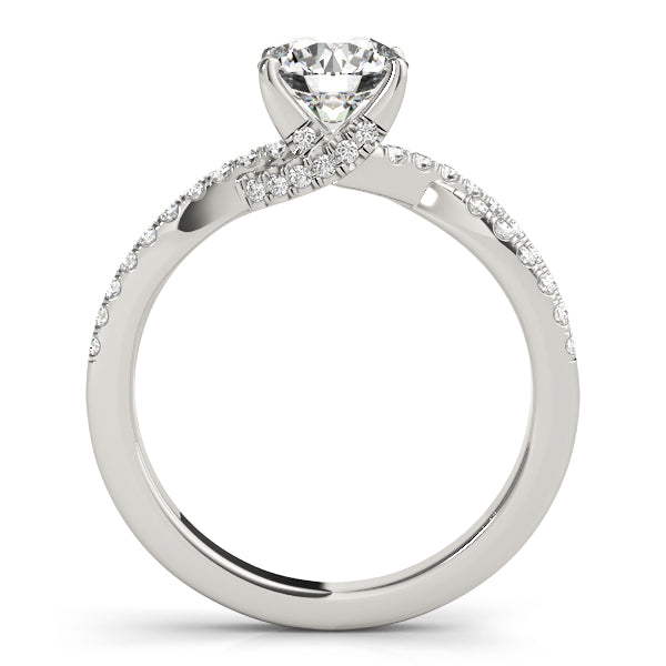 Crowned Engagment Rings Multi-Row Round Diamond Engagement Ring in 10K/14K gold and platinum with certified lab-grown or natural diamonds