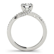 Crowned Engagment Rings Multi-Row Round Diamond Engagement Ring in 10K/14K gold and platinum with certified lab-grown or natural diamonds