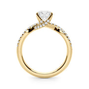Crowned Engagment Rings Multi-Row Round Diamond Engagement Ring in 10K/14K gold and platinum with certified lab-grown or natural diamonds