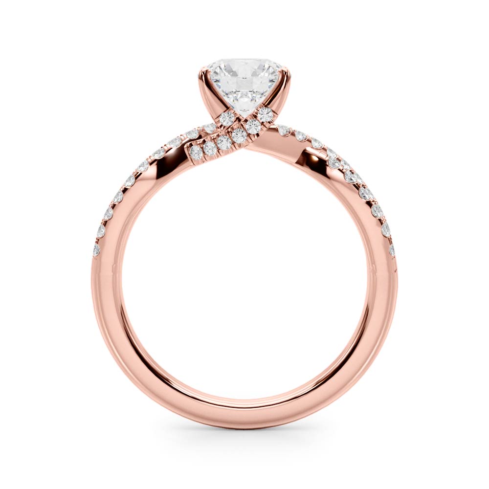 Crowned Engagment Rings Multi-Row Round Diamond Engagement Ring in 10K/14K gold and platinum with certified lab-grown or natural diamonds
